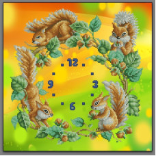 Годинник під вишивку бісером "Білки"